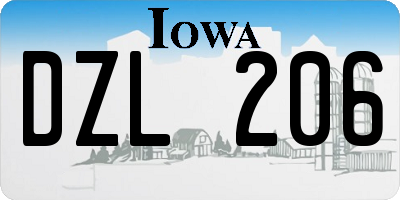 IA license plate DZL206