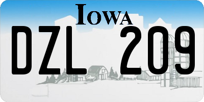 IA license plate DZL209