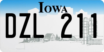 IA license plate DZL211