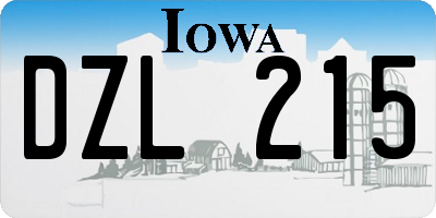 IA license plate DZL215