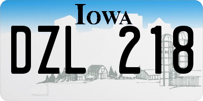 IA license plate DZL218