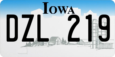 IA license plate DZL219