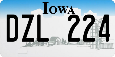 IA license plate DZL224