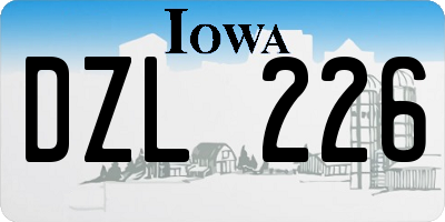 IA license plate DZL226