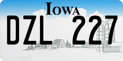 IA license plate DZL227