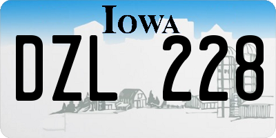 IA license plate DZL228