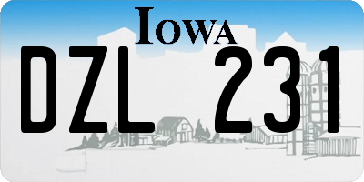 IA license plate DZL231