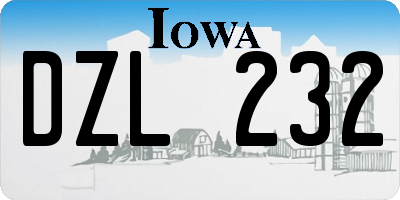 IA license plate DZL232