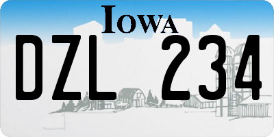 IA license plate DZL234