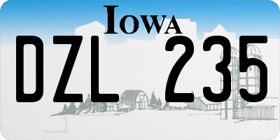 IA license plate DZL235