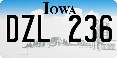 IA license plate DZL236