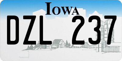 IA license plate DZL237