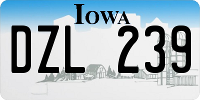 IA license plate DZL239