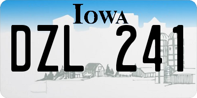 IA license plate DZL241