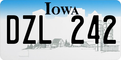 IA license plate DZL242