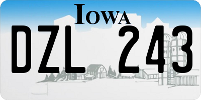 IA license plate DZL243