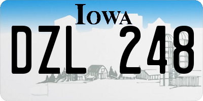 IA license plate DZL248