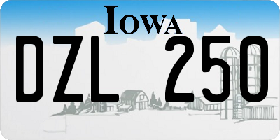 IA license plate DZL250