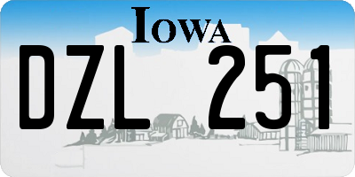 IA license plate DZL251