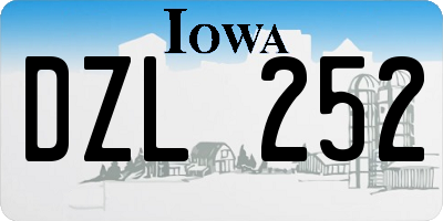 IA license plate DZL252