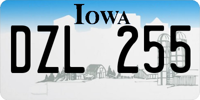 IA license plate DZL255