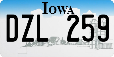 IA license plate DZL259