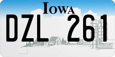 IA license plate DZL261