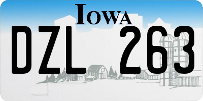 IA license plate DZL263