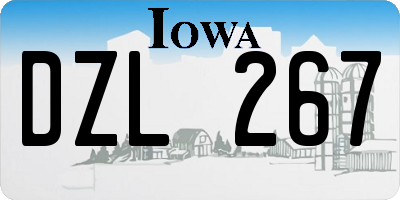IA license plate DZL267
