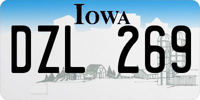 IA license plate DZL269