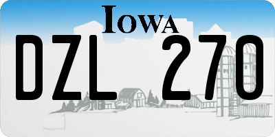 IA license plate DZL270