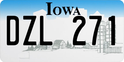 IA license plate DZL271