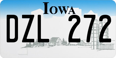 IA license plate DZL272