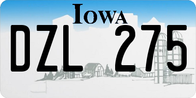 IA license plate DZL275