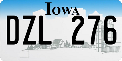 IA license plate DZL276