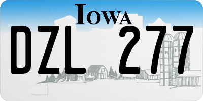 IA license plate DZL277