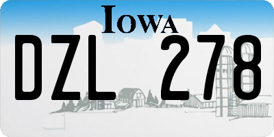 IA license plate DZL278