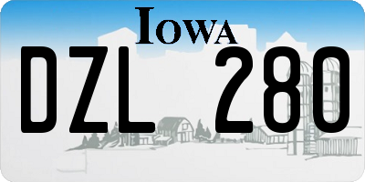IA license plate DZL280