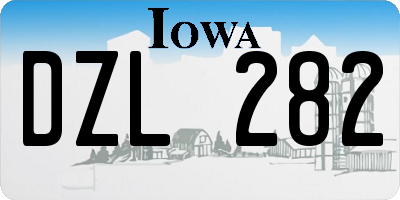 IA license plate DZL282