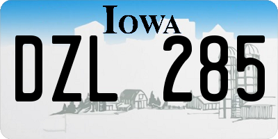 IA license plate DZL285