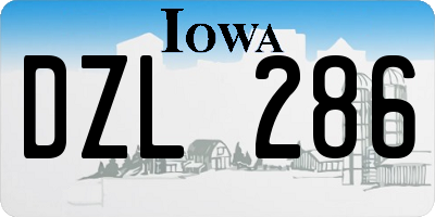 IA license plate DZL286