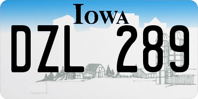 IA license plate DZL289