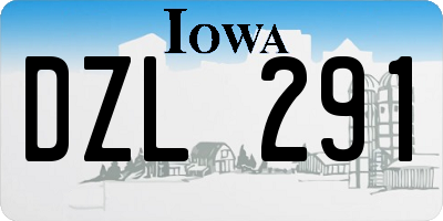 IA license plate DZL291