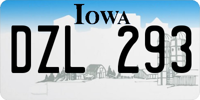 IA license plate DZL293