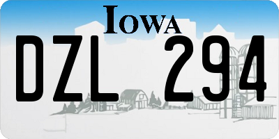 IA license plate DZL294