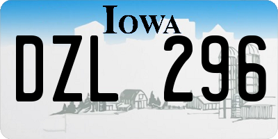 IA license plate DZL296