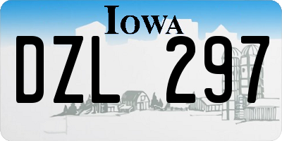 IA license plate DZL297