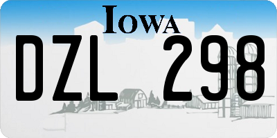 IA license plate DZL298