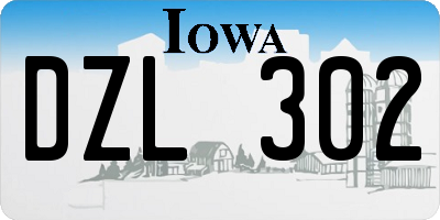 IA license plate DZL302