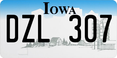 IA license plate DZL307